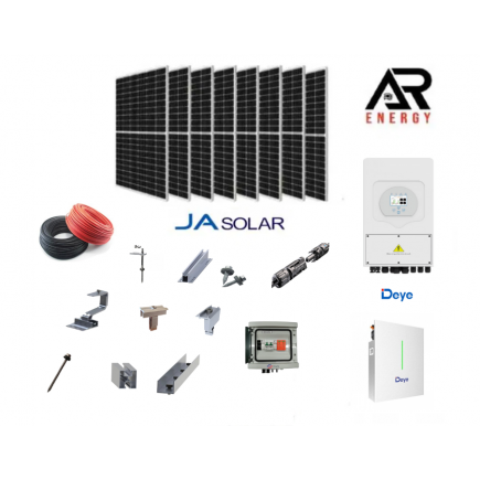 Kit Hibrid Monofazat DEYE - 6 kW + Baterie - 10.2 kWh