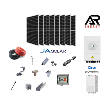 Kit Hibrid Monofazat DEYE - 8 kW + Baterie - 14.33 kWh