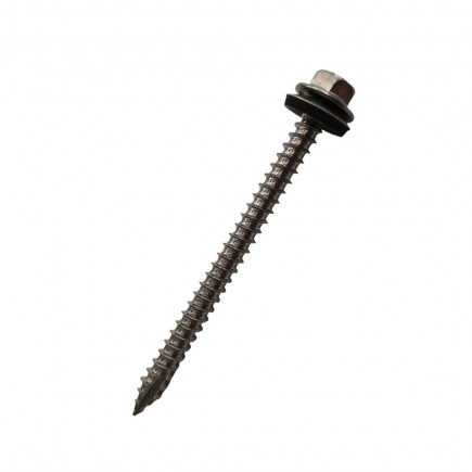 Șurub autofiletant tablă 6,3x80 mm inox A2 cu șaibă EPDM